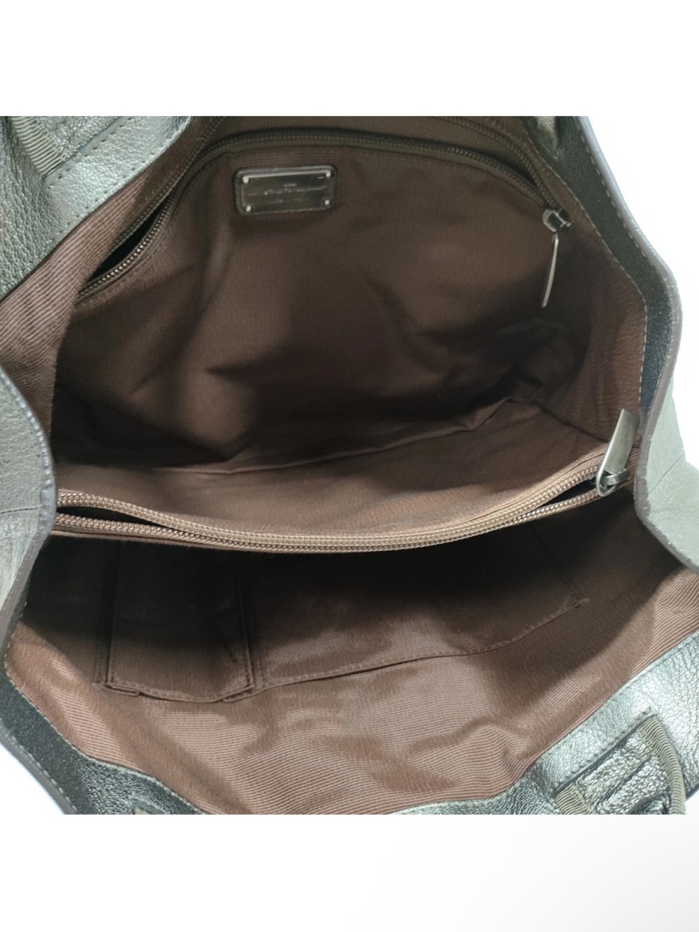 Salvatore Ferragamo Bronze Metallic Taupe Tote with Bow Detail - Picture 8 of 15